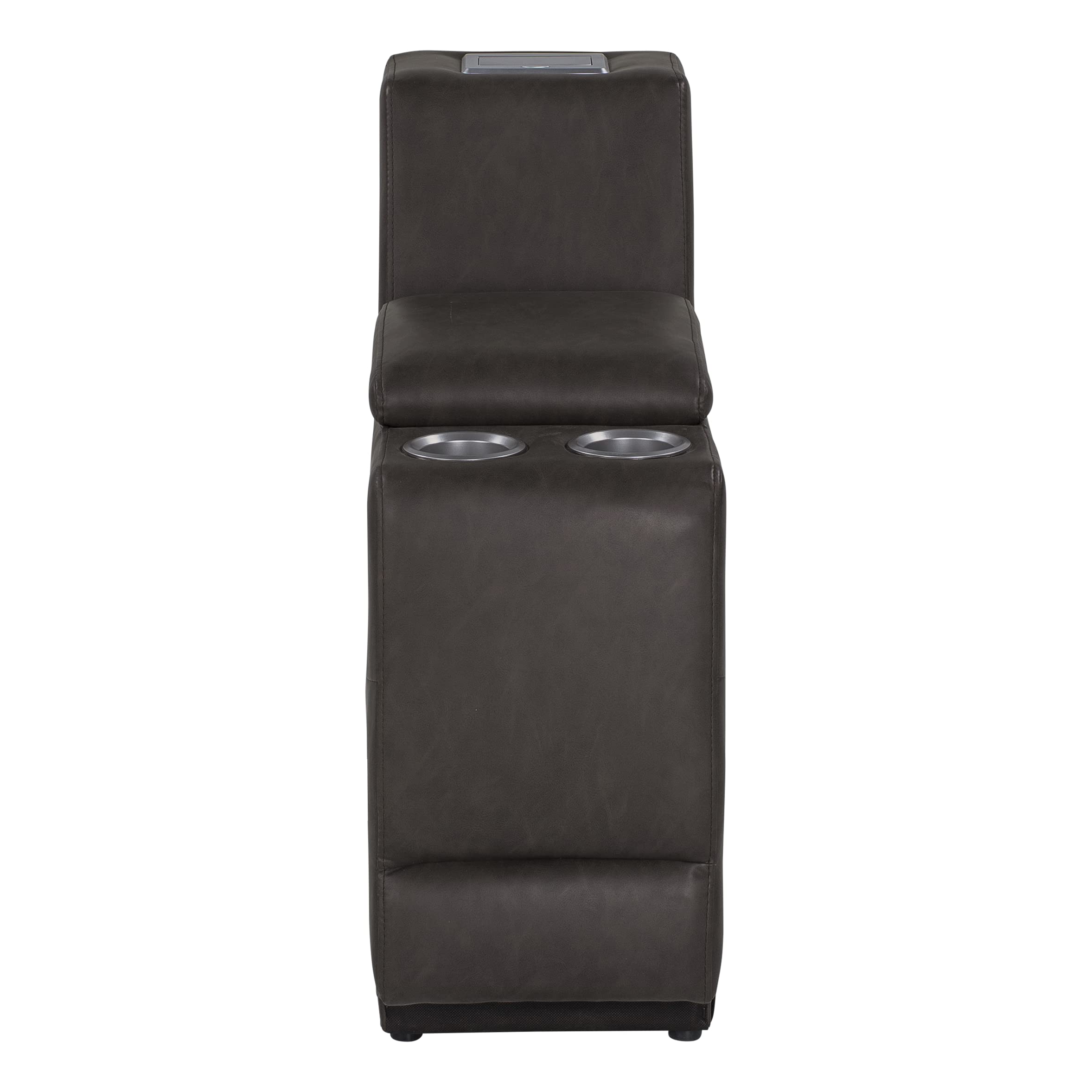 Thomas Payne RV Theater Seating Seismic Series Center Console - Millbrae, Easy-to-Clean PolyHyde Vinyl Fabric, Integrated Storage Compartment, LED Lighting, Dual Lighted Cup Holders - 2020129322