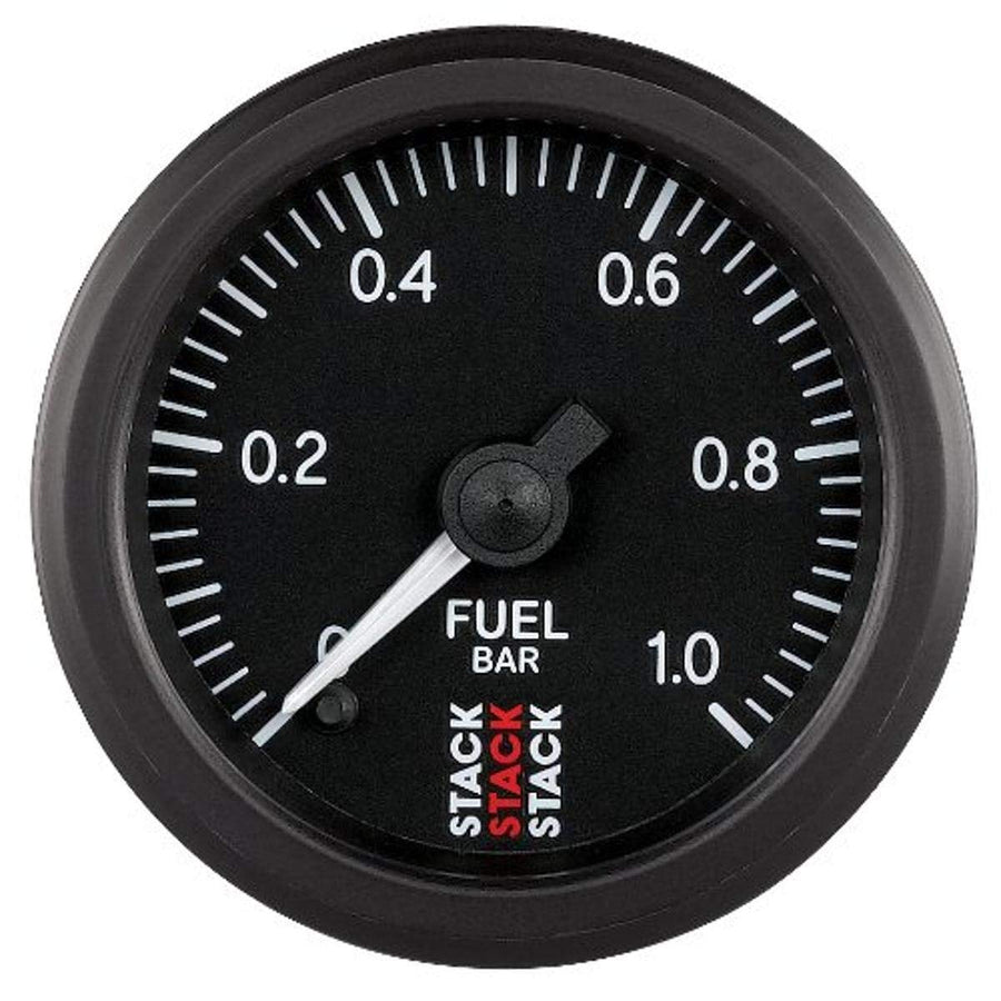 Stack ST3303 52mm Black M10 Male 0-1 Bar Professional Stepper Motor Fuel Pressure Gauge