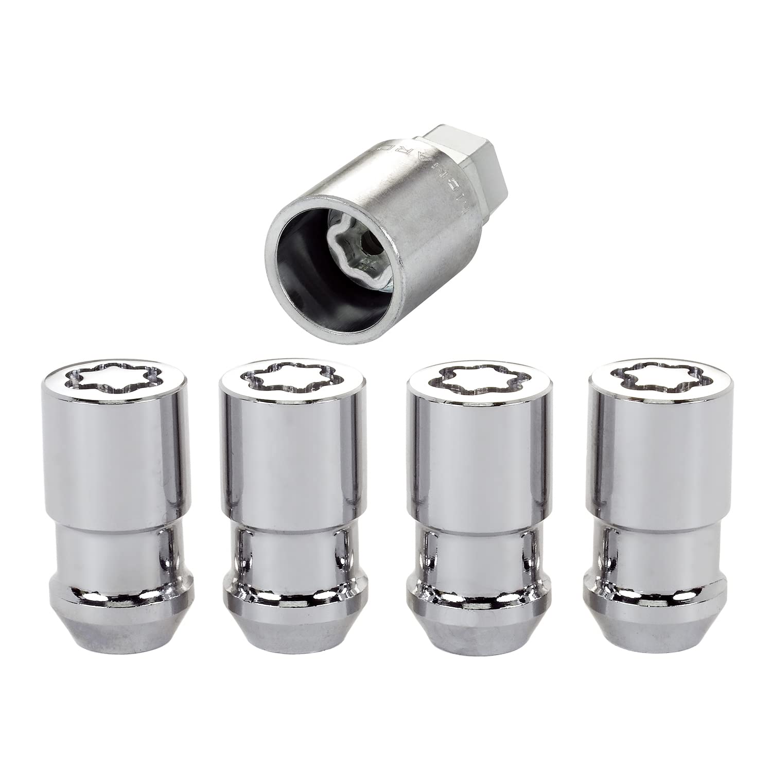Chrome Cone Seat MCGARD 24198 Wheel Locks (1/2" - 20 Thread Size) - Set of 4