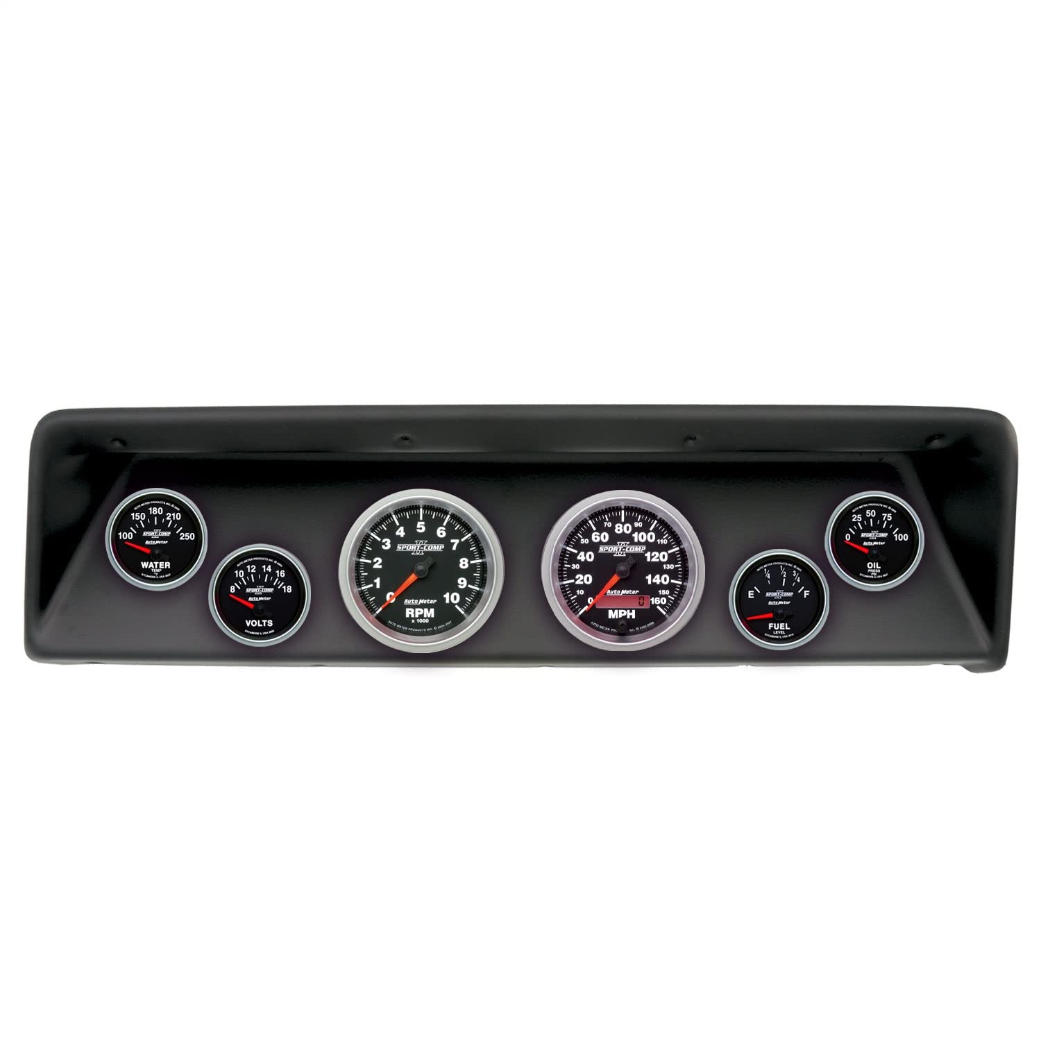 AutoMeter Dash Kit Direct Fit, (3 3/8" X2, 2 1/16" X4), Chevrolet Nova 66-67, Sport-Comp Ii (2112-12)