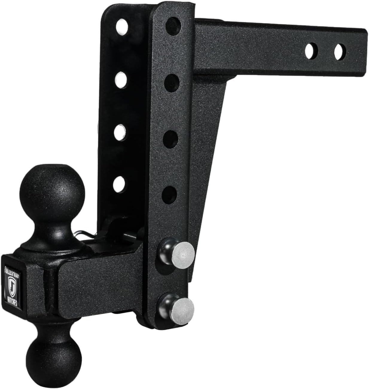2.0" BulletProof Hitches Adjustable Medium Duty Trailer Hitch (14,000 lb. Rating) - 6" Drop/Rise Trailer Hitch with 2" & 2-5/16" Dual Ball - Powder Coat, Box Steel, Corrosion-Resistant