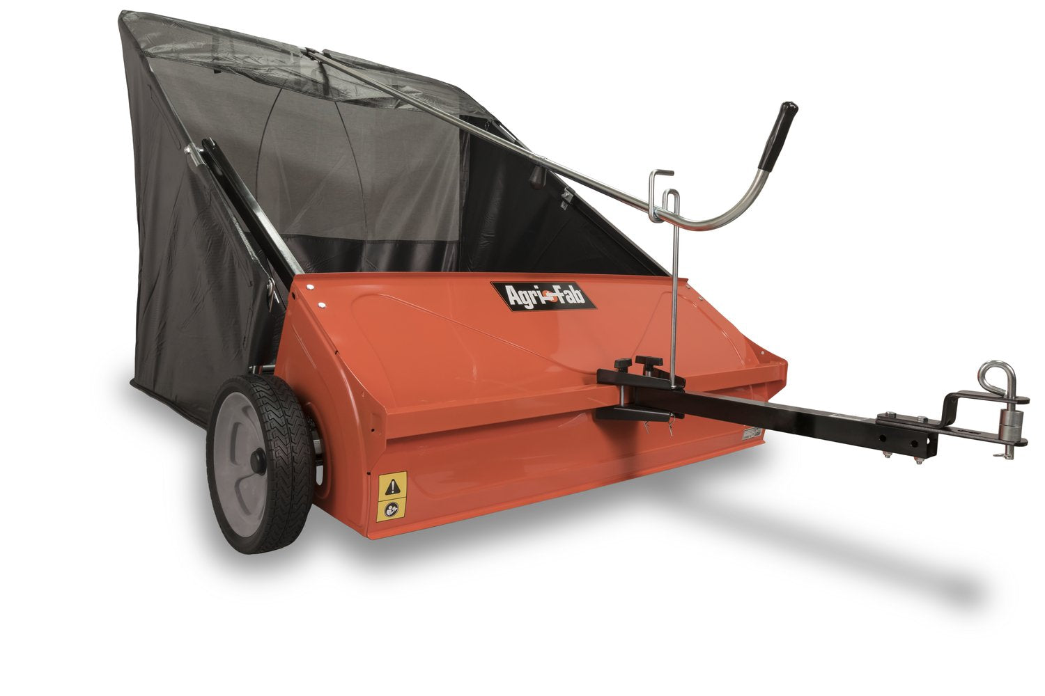 44" Agri-Fab Tow-Behind Lawn Sweeper, 28 cu. ft Hopper Bag Capacity; Leaf & Grass Catcher, with Adjustable Brush Height and Dump From Seat Handle