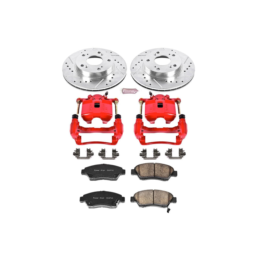 Power Stop 1-Click Performance Brake Kit with Caliper For Acura RSX 2002-2006, Honda Civic 2004-2005 [Model Specific]