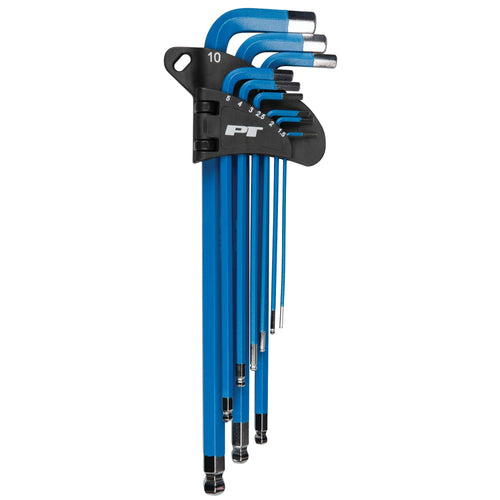 W80201 Performance Tool 9-Piece Metric Long Arm Hex Key Set with Holder, Slip Resistant Finish, Laser Etched Size markings, Ball End for Use at Angles, Metric Sizes: 1.5, 2, 2.5, 3, 4, 5, 6, 8, 10mm