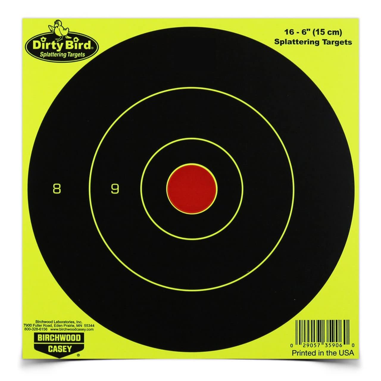 Dirty Bird Birchwood Casey Chartreuse 6" 16 Pack