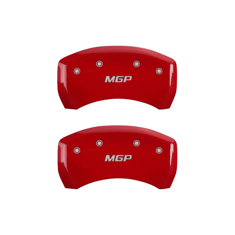 MGP Caliper Covers 'MGP' Engraved Caliper Cover with Red Powder Coat Finish and Silver Characters, 15212SMGPRD (Set of 4)