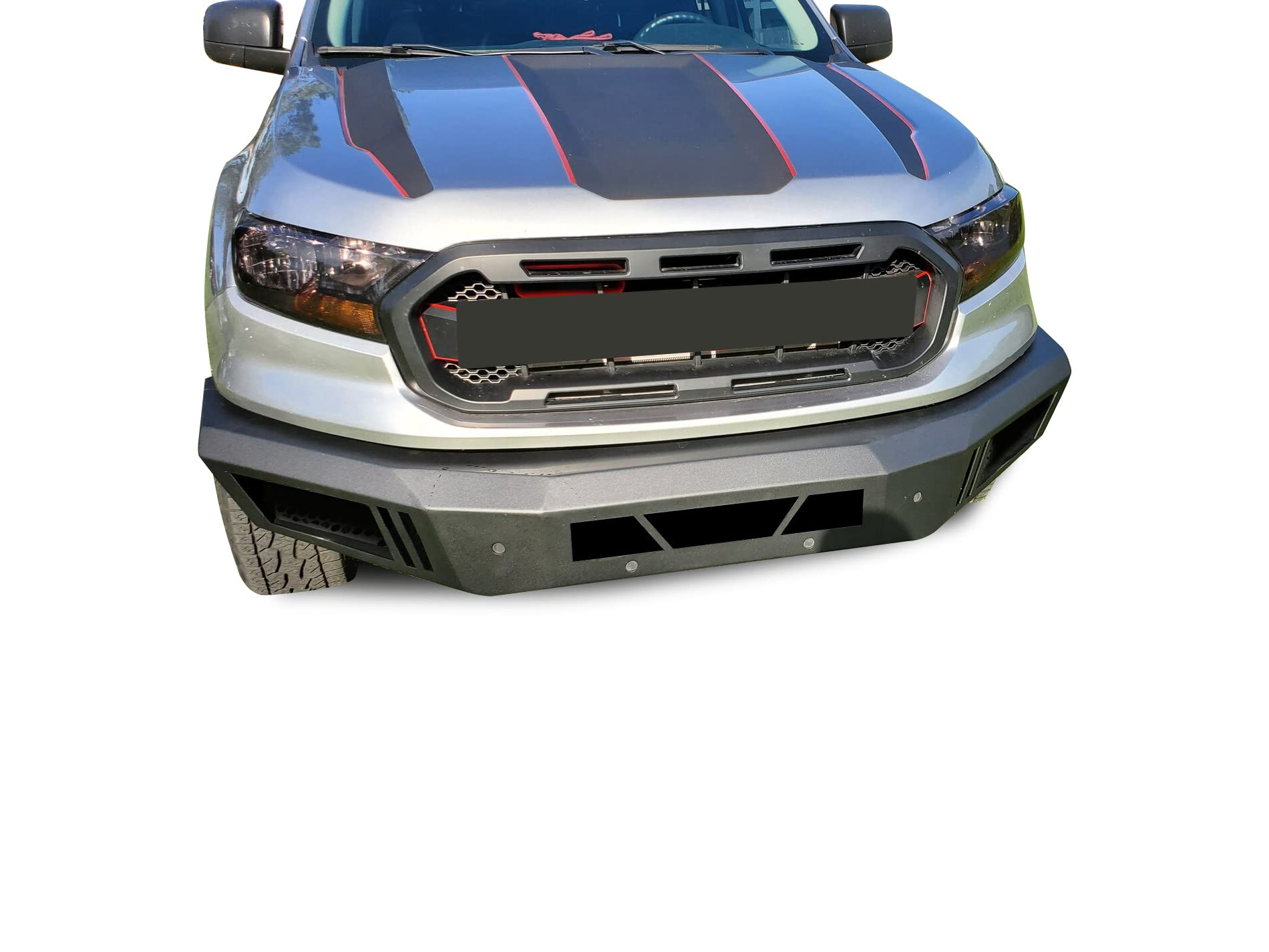 Heavy Duty Black Horse Armour Front Bumper Matte Black Compatible with 2019-2023 Ford Ranger-AFB-FORA