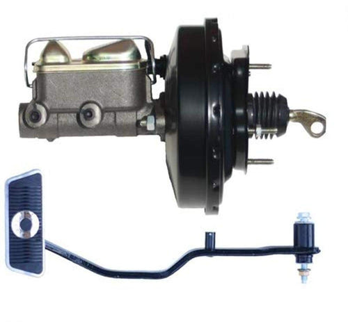 9 Inch LEED BRAKES Power Brake Booster With Bracket, 1 Inch Bore Master Cylinder With Automatic Trans Brake Pedal