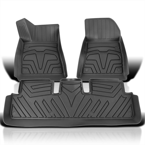 All-Weather TPE Rubber Floor Liners Mats Spec-D Tuning Compatible with 2017-2022 Tesla Model 3, 3PC