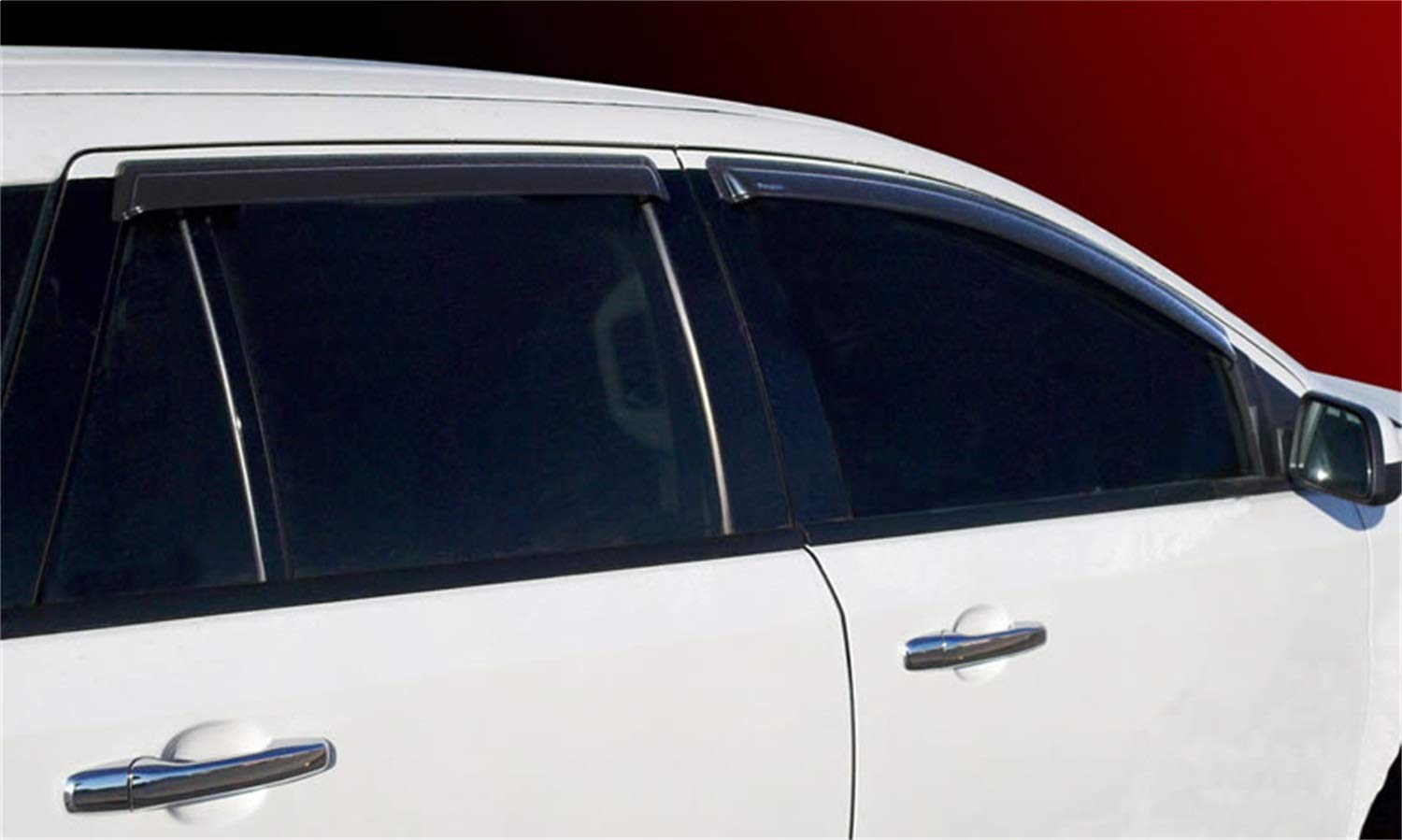 Stampede Sidewind Tape-Onz Deflector 4pc - Smoke - Compatible with 2007-2014 Ford Edge