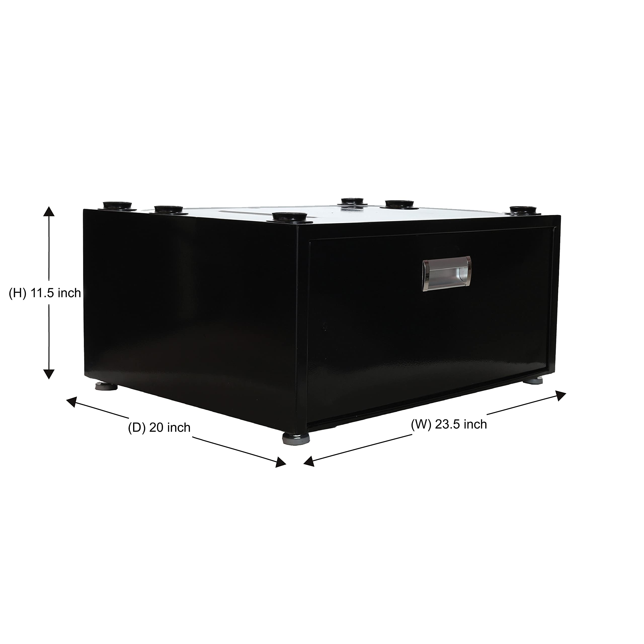 Laundry Equator Pedestal with Drawer (Black)