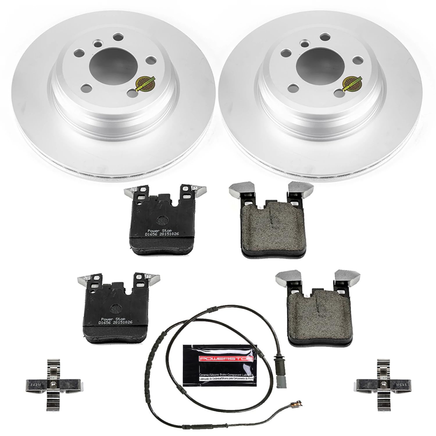 Power Stop CRK7717 Rear Brake Kit- Coated Brake Rotors and Z17 Ceramic Brake Pads For Buick LaCrosse, Buick Regal Sportb, Buick Regal TourX, Chevy Malibu, GMC Terrain [Model Specific]