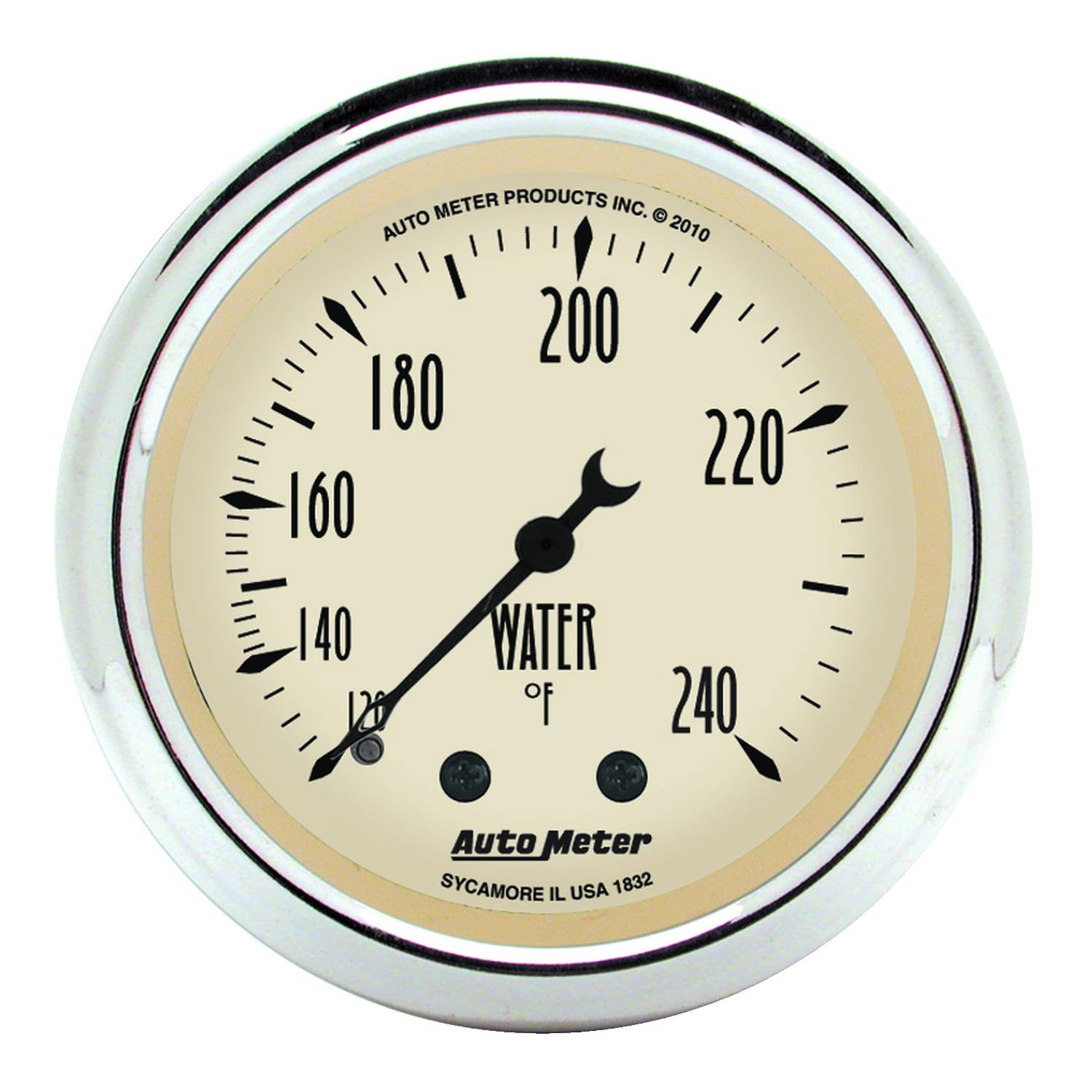 Mechanical Water Temperature Gauge Auto Meter 1832 Antique Beige