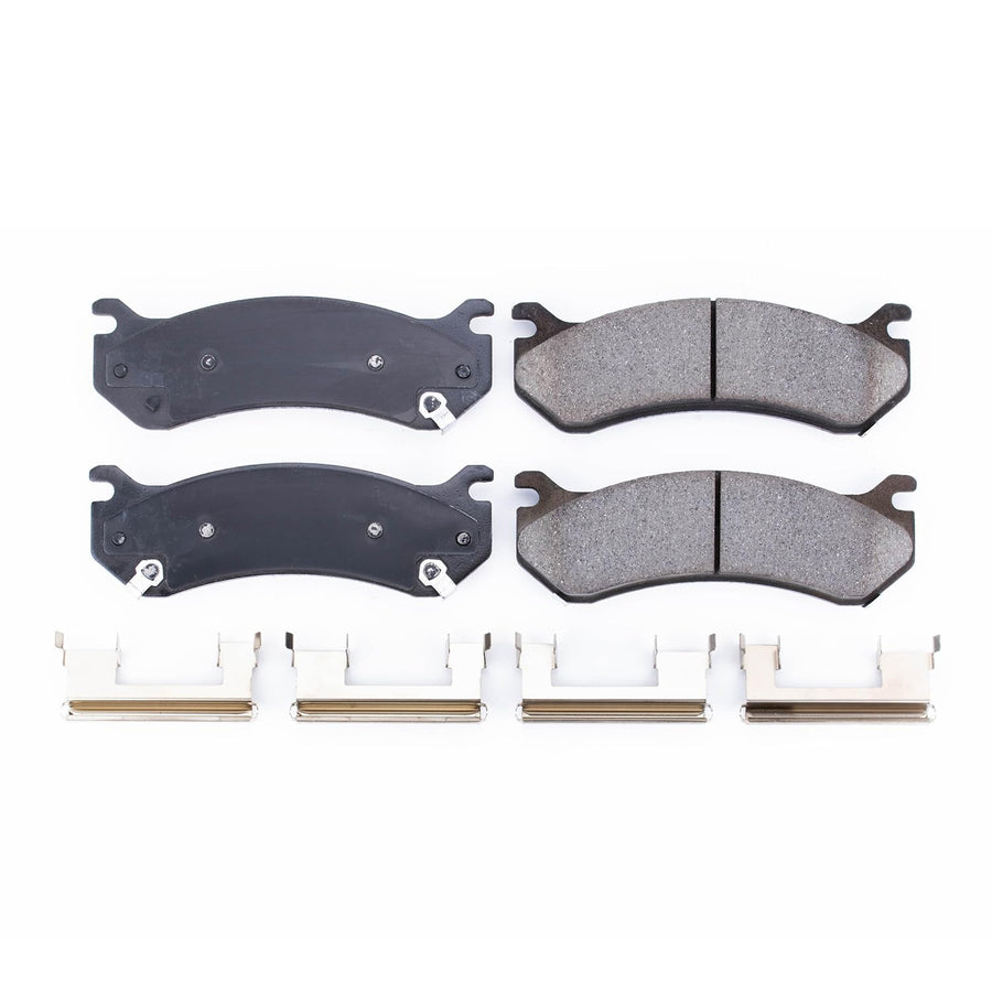PowerStop Brake Pads Front For Cadillac Escalade 2002-06 |Escalade ESV 2003-06 |Escalade EXT 2002-06 |Chevrolet Astro 2003-05 - Ceramic Brake Pads With Installation Hardware, 17-785