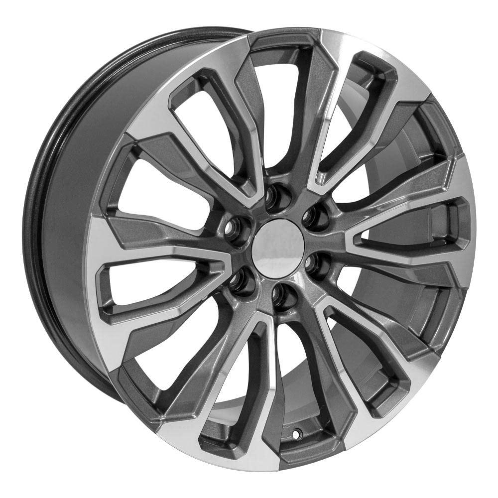 22 Inch OE Wheels CV30 Rim Fits Yukon Denali Style 6x139.7 22x9 Gloss Gunmetal Machined - Hollander 14025 (1)