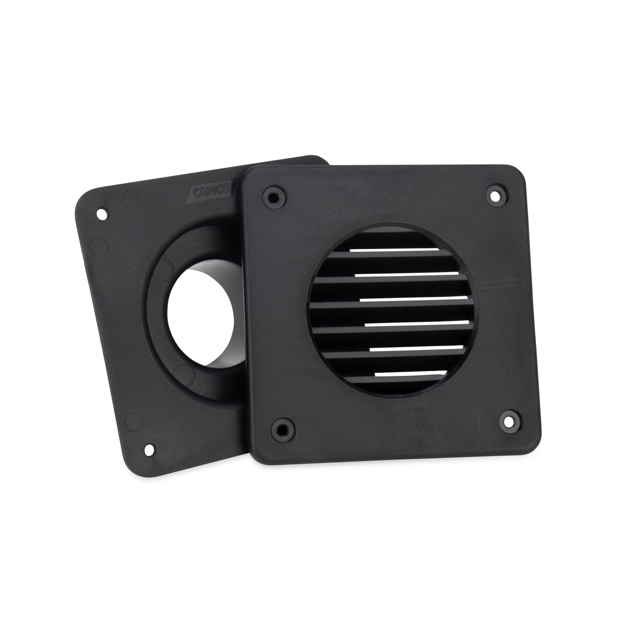 Double Battery Box Camco Side-by-Side | Features Vented Design to Expel Hazardous Gases & Holds (2) Group 24 Batteries | RV Accessories Include Battery Box, Hose, Louvered Vent Grill & More (55385)