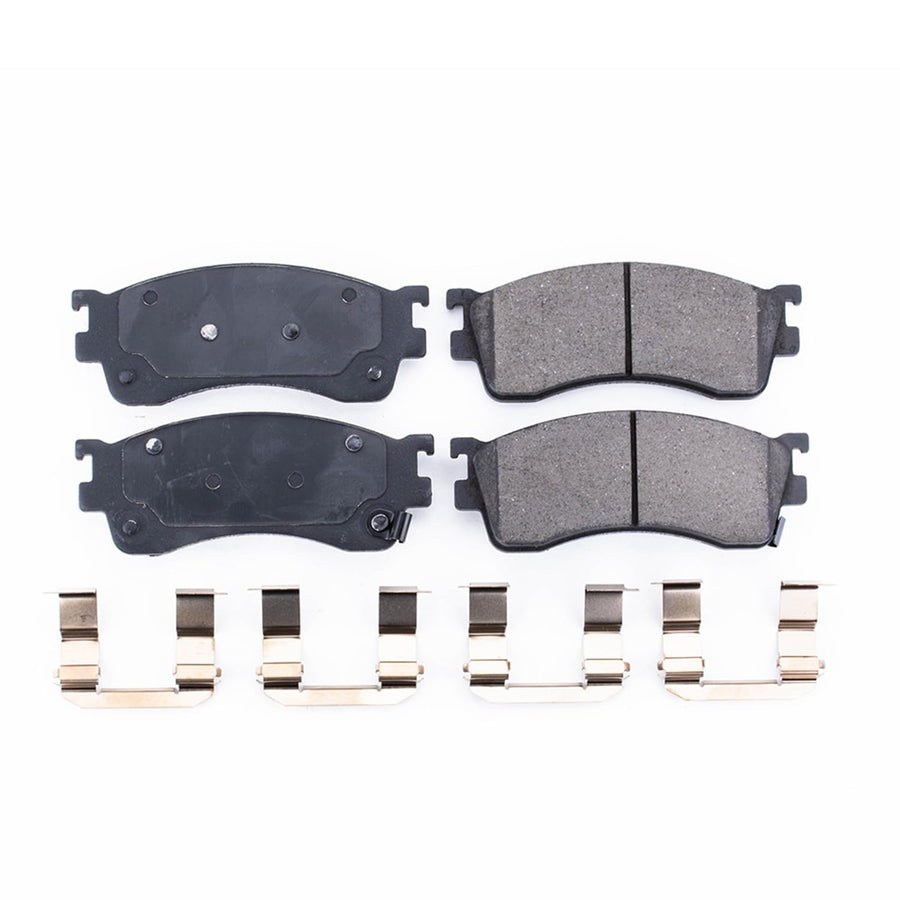 Power Stop Brake Kit Front For Mazda Protege 2001-02 - Ceramic Brake Pads With Installation Hardware, 17-893