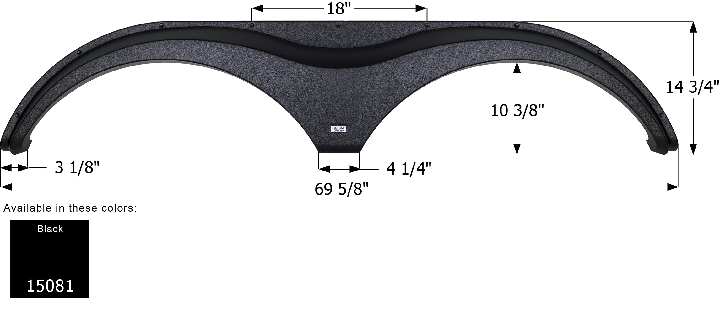 Fender Skirt ICON 15081, Tandem, Forest River, FS5081, Black