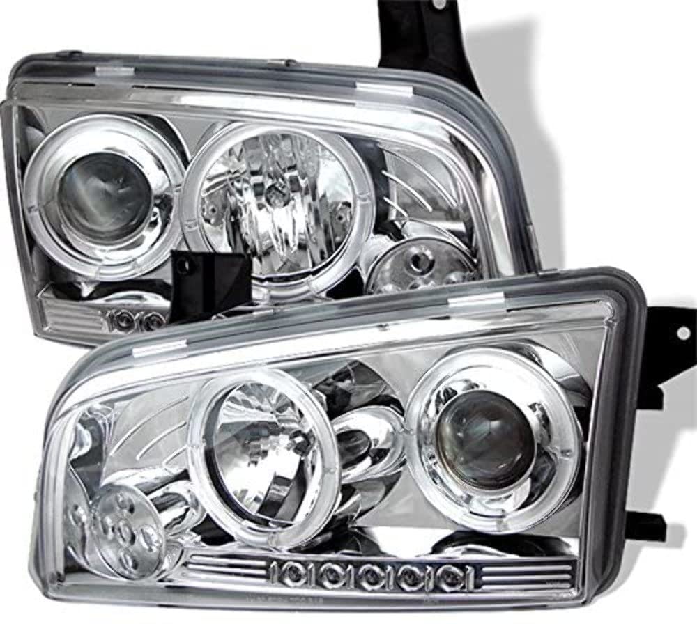 5009746 Spyder Auto LED Halo Projector Headlights Chrome/Clear