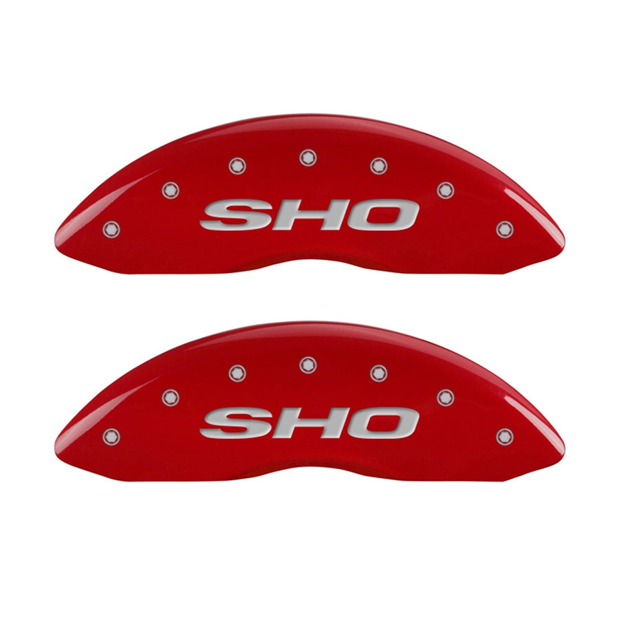 MGP Caliper Covers Red 10128SSHORD Engraved with Silver SHO/SHO (Set of 4)