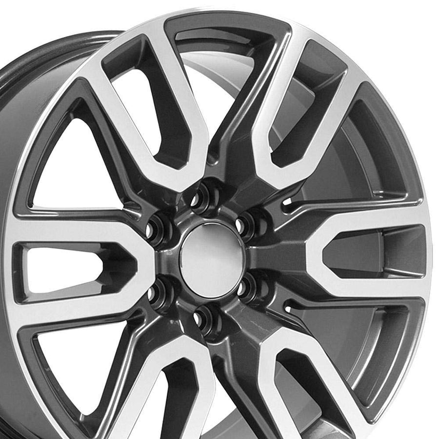 20 Inch OE Wheels CV36 Rim Fits Sierra 1500 Style 6x139.7 20x9 Gloss Gunmetal Machined - Hollander 5914 (1)