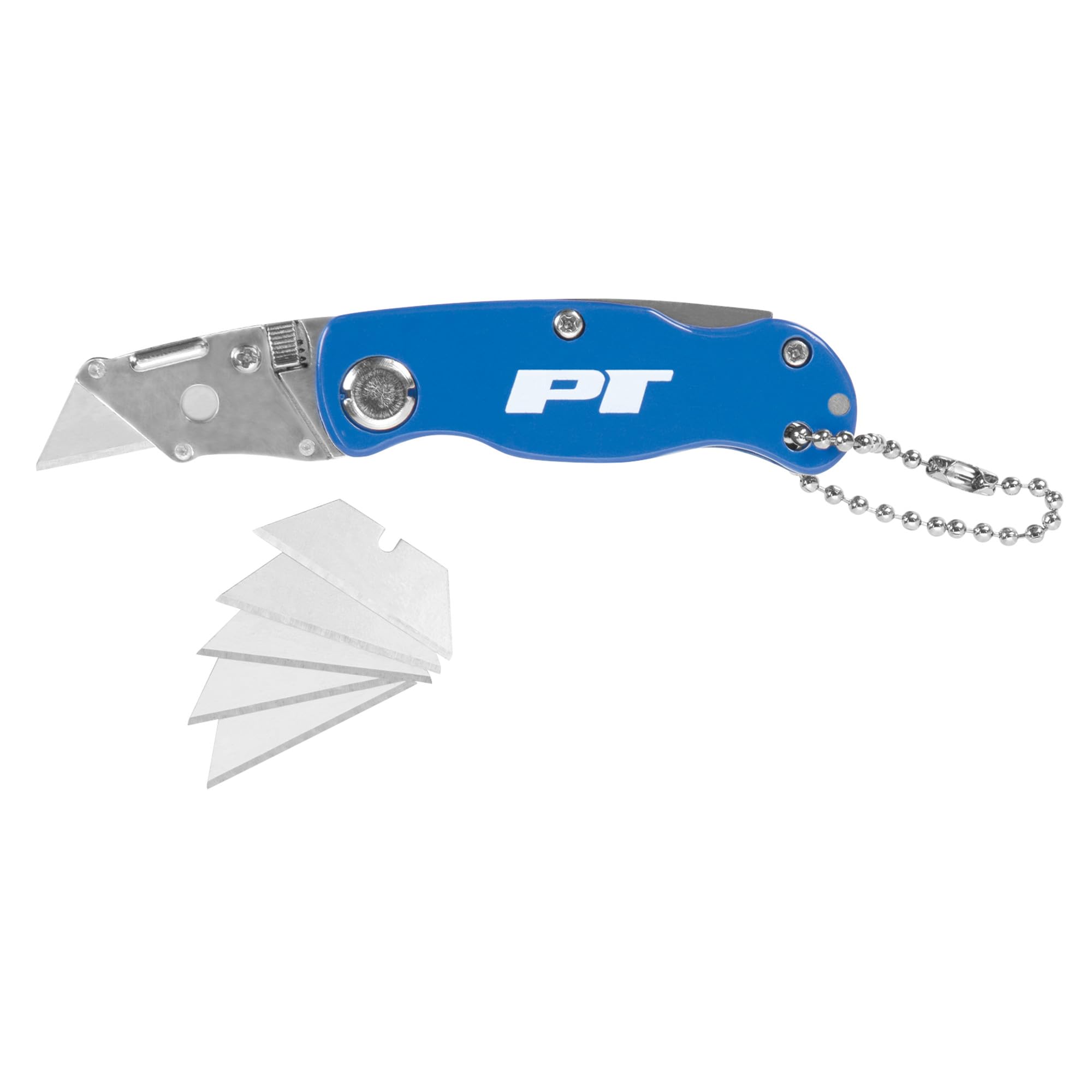 Folding Utility Knife Performance Tool 20205 with Blade Locking Mechanism, Key Chain, and 5 Bonus Blades for Versatile Cutting
