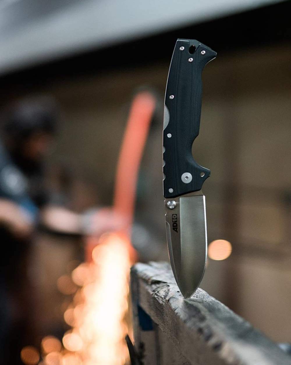 AD-10 COLD STEEL 3.5" S35VN Steel Ultra-Sharp Drop Point Blade 5.25" G-10 Handle Tactical Folding Knife with Tri-Ad Locking Mechanism