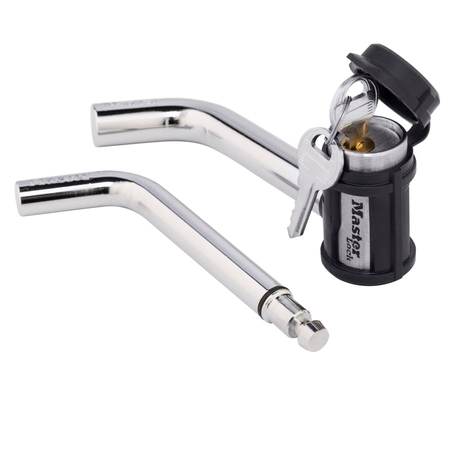Master Lock 2866DAT Receiver Lock, 1/2 in. and 5/8 in. Swivel Head, Weather Resistant Trailer Coupler Locking Hitch Pin with Keys for Protecting Trailers, RVs