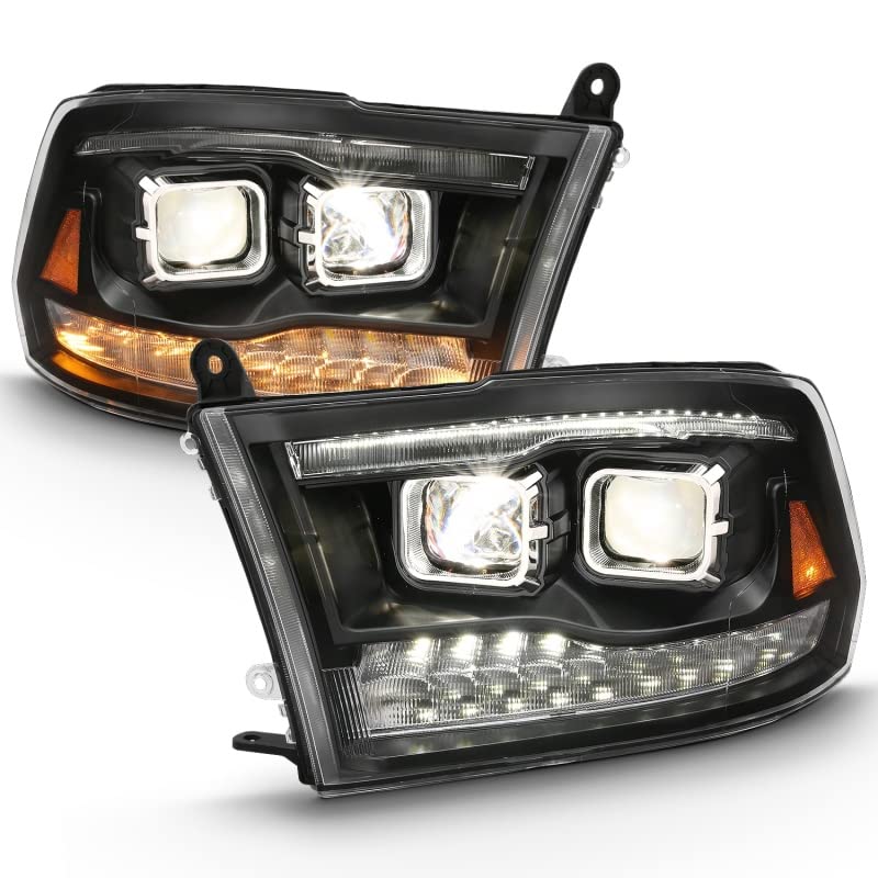 2009-2018 Ram 1500 ANZO (111442) Projector H.L. Switchback Chrome Amber