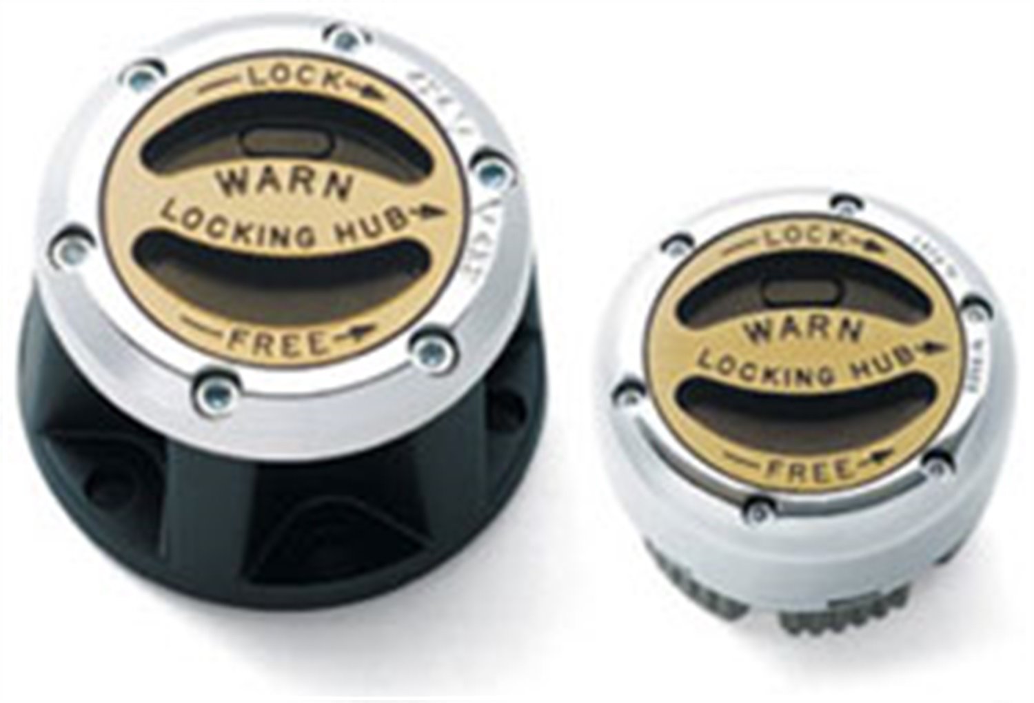 Premium WARN Manual Locking Hub with Zinc Aluminum Alloy Dial, Dual Seals and 26 Splines, Chrome, 1 Pair
