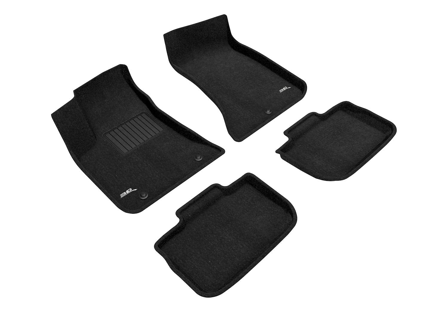 3D MAXpider Custom Fit All-Weather Carpeted Floor Mats for 2011-2021 Chrysler 300 RWD Car Floor Liners Elegant Series (1ST & 2ND Row)