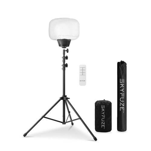 60W LED Balloon Light by E-Z UP SKYFUZE and Tripod with Over 5,000 sqft of 360-degree Illumination, 7,800 lumens