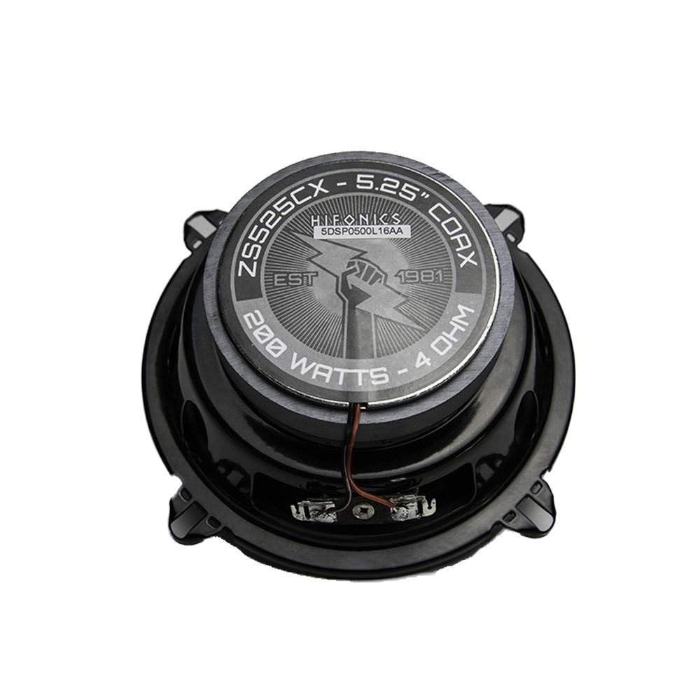 Zeus Hifonics ZS-525CX 200 Watt 5.25 Inch 2 Way 4 Ohm Car Audio Coaxial Speakers, Pair, Black