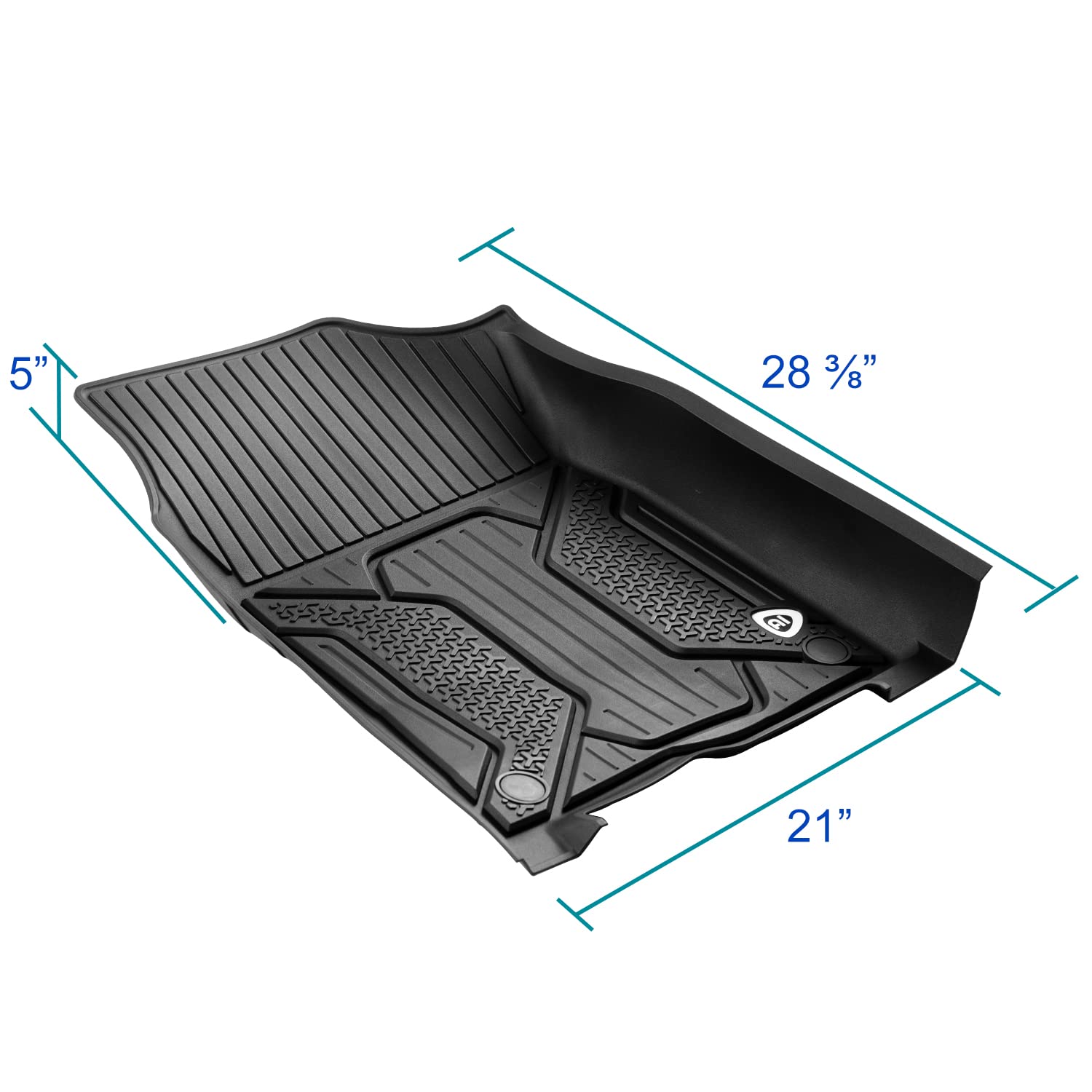 All-Weather Spec-D Tuning Black Injection-Molded TPE Front + Rear Floor Mats Compatible with 2016-2021 Honda Civic, 5PC