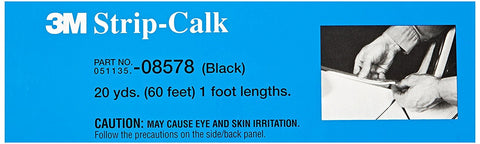 3M Strip Calk, 1 ft Strips, 08578, Black, Soft Butyl Rubber, Permanent Elasticity, Joint Filling, Trunk Seams, 60 Pack