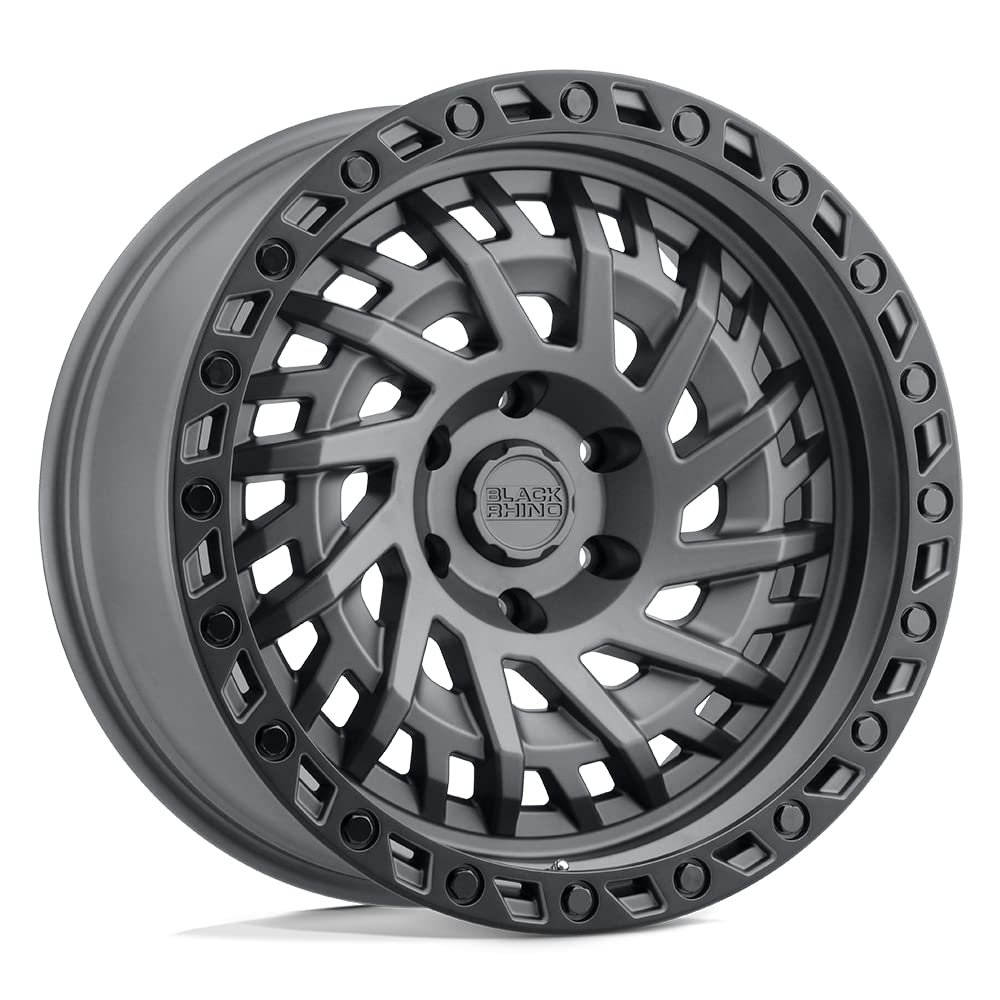 Black Rhino SHREDDER Hard Alloys 17X9, 5X5.0, 4.29, -18mm MATTE GUNMETAL W/ BLACK RING - 1790SHD-85127G71