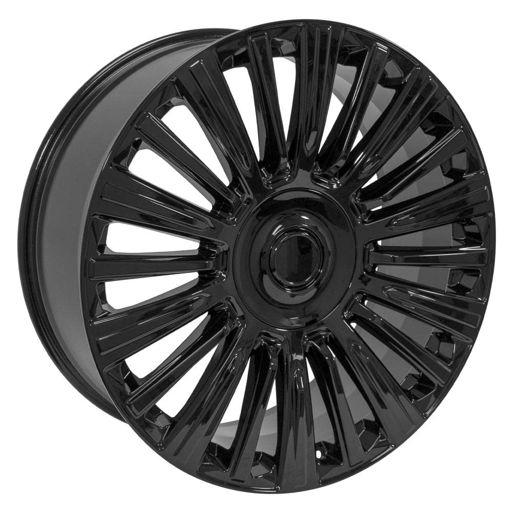 24 Inch OE Wheels CA92 Rim Fits Escalade Premium Luxury Platinum Style 6x139.7 24x10 Gloss Black - Hollander 4876 (1)