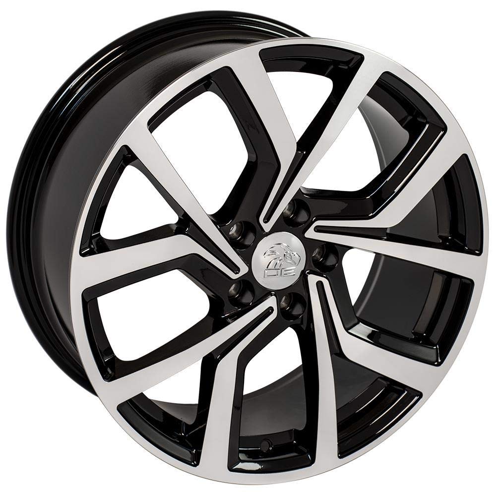 VW29-18080-5112-42MB OE Wheels 18" Replica Wheel VW28 Fits Volkswagen GTI Rim 18x8 Black Mach'd Wheel ET42