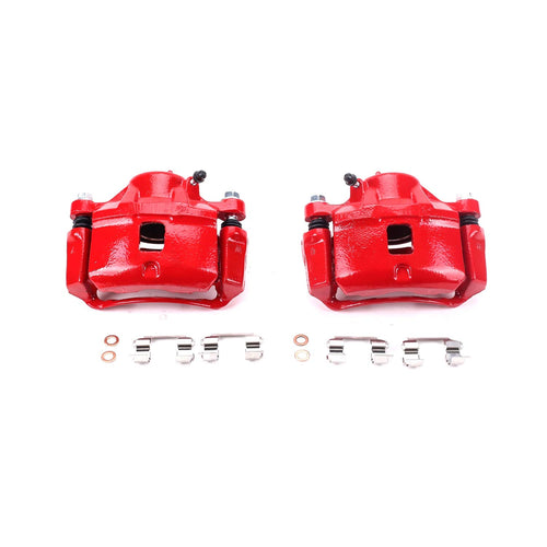Power Stop Pair of High-Temp Red Powder Coated Front Calipers For Chrysler Sebring, Dodge Avenger, Eagle Talon, Mitsubishi Eclipse, Mitsubishi Galant [Model Specific]