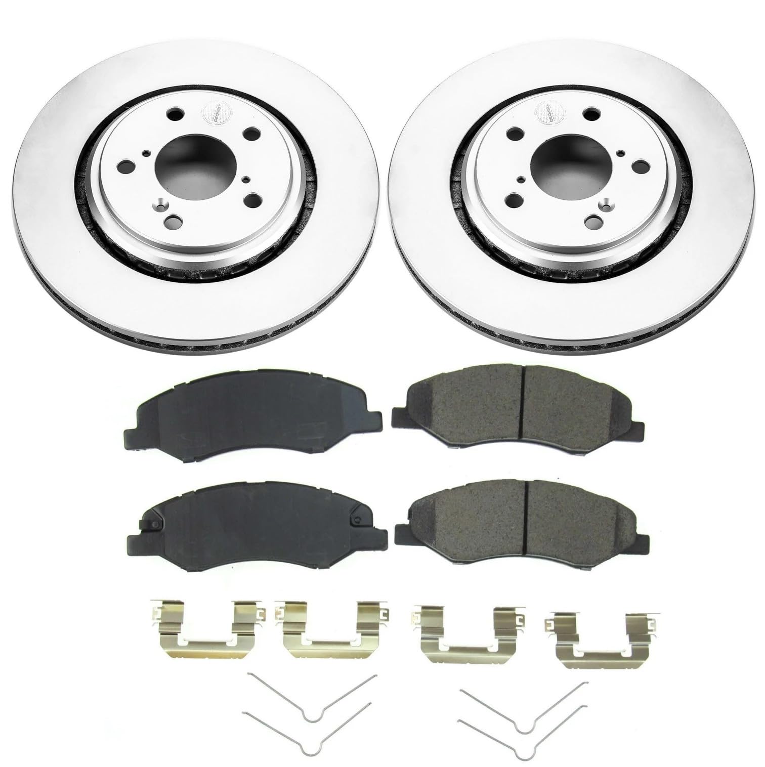 Power Stop Z17 Coated Rotor CRK7670 Front Brake Kit-Coated Brake Rotors & Ceramic Brake Pads For Honda Odyssey 2018-2022 [Model Specific]