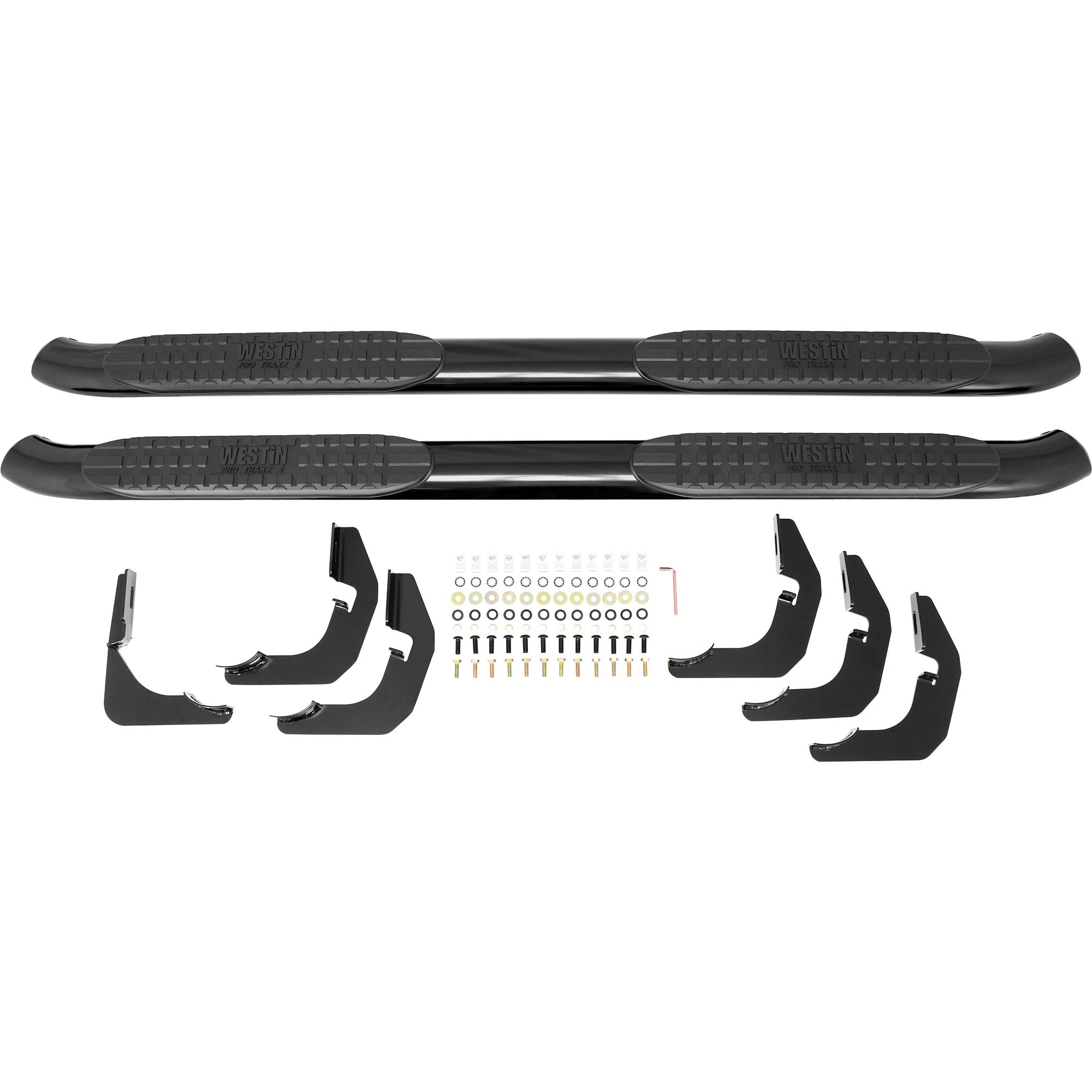 PRO TRAXX 4 Westin Oval Nerf Bars fits 2014-2018 Silverado Sierra 1500 2019 Silverado LD Sierra 1500 Limited 2015-2019 Silverado Sierra 2500 3500 Double Cab Black Pair