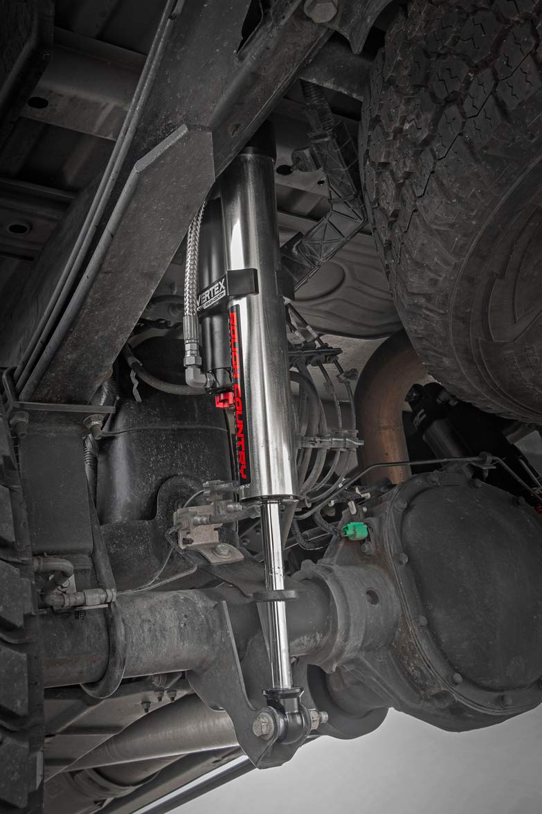 Rough Country 2.5 Reservoir Vertex Rear Shocks for Ford F-250 Super Duty (2005-2016) - Fits 4-8" Lift, Nitrogen-Charged Monotube Design, Set of 2