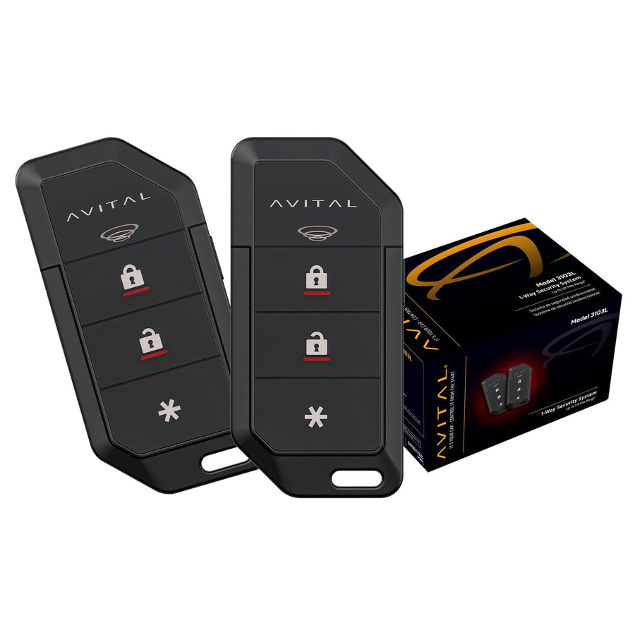 Automotive Avital 3103L Security System with Two 4-Button Remotes 1-Way