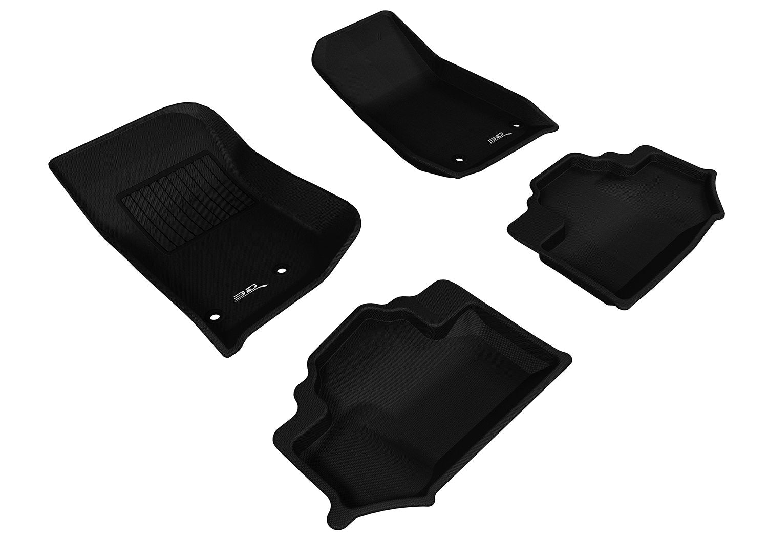 Kagu 3D MAXpider Custom Fit Floor Mat (Black) for 2014-2018 Jeep Wrangler JK 2-Door - 1ST Row 2ND Row