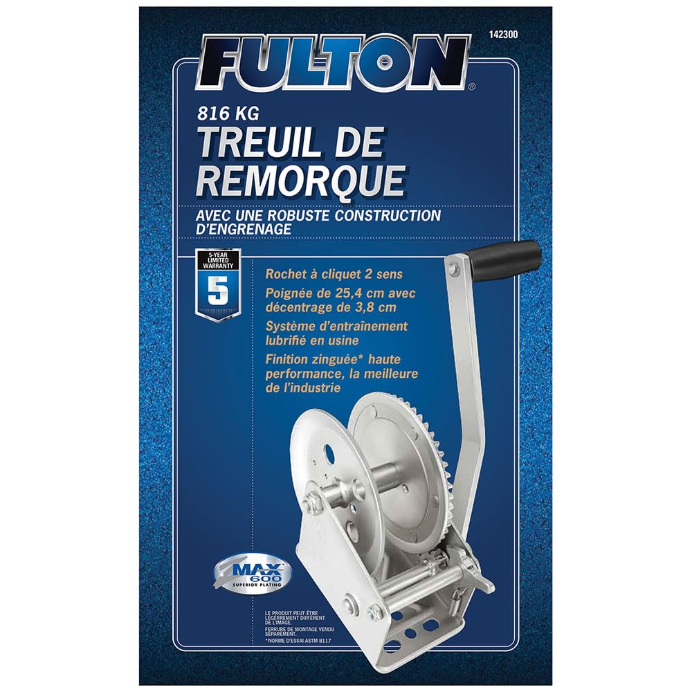 Trailer Fulton 142300 Winch, Single-Speed, 1,800 lbs. Capacity, No Strap
