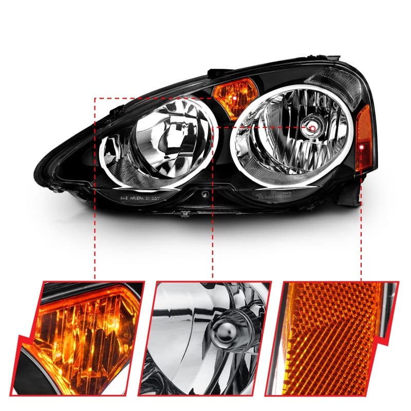 Crystal ANZO USA Headlight Set-Black 121209