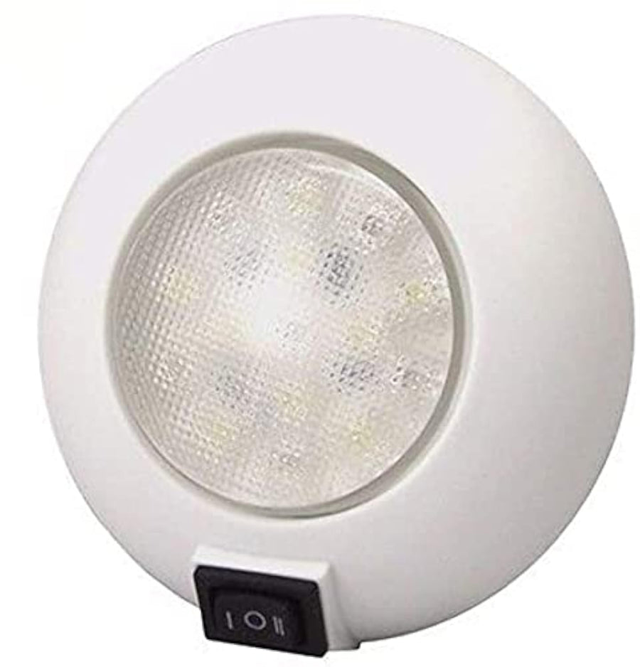 T-H Marine LED Dome Light Easy Mount with Switch - 12V Waterproof Dual Color Dome Light - Surface Mount for Boat & RV - 4 Inch Compact Design for Energy-Efficient Interior Lighting - Red/White