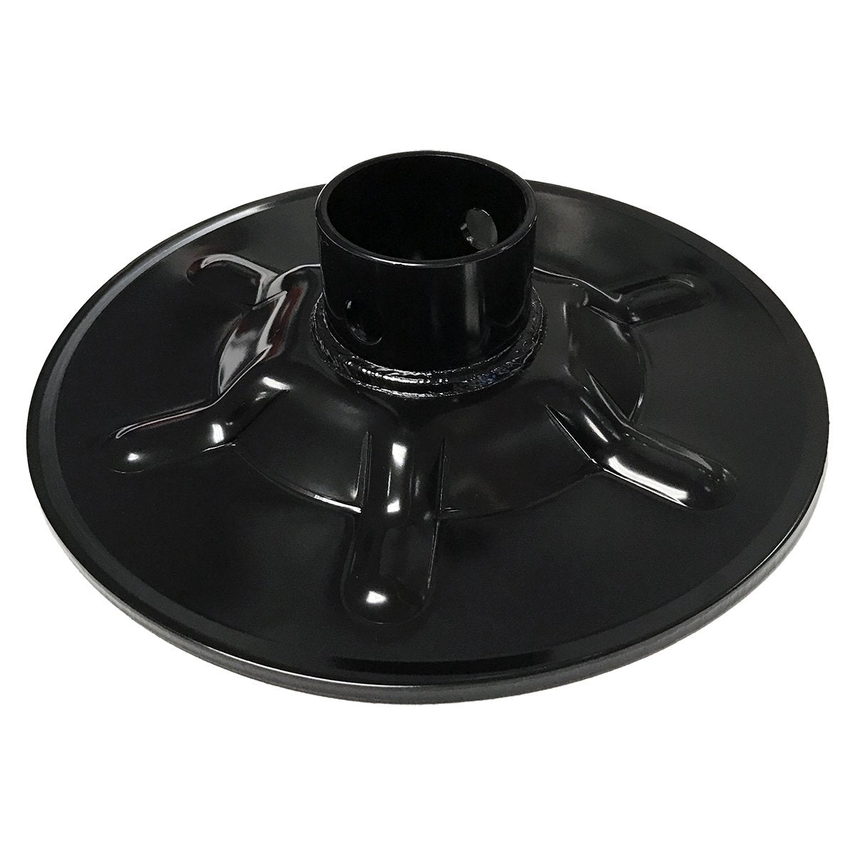 Lippert Ground Control 3.0 Replacement Hall Effect Rear Jack Foot Pad, 9" Diameter, Fits 2" I.D. Tube, Strong Black Powder-Coated Steel Construction, Easy Installation - 377962