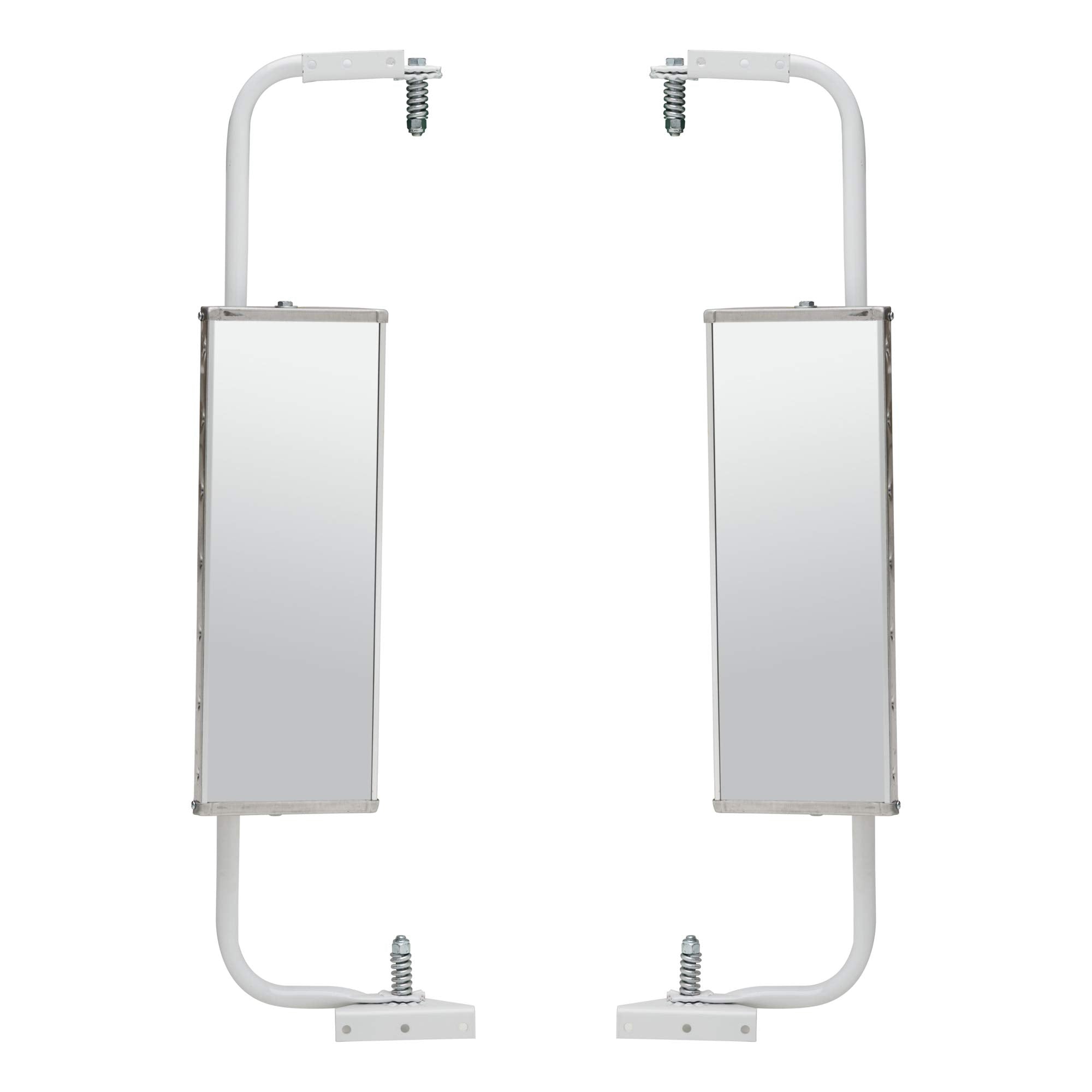 604710 Retrac 6 x 16-Inch Stainless Steel Yellow Chevron Step Van Mirror Assemblies, Universal Driver and Passenger-Side Set, Carbon Steel