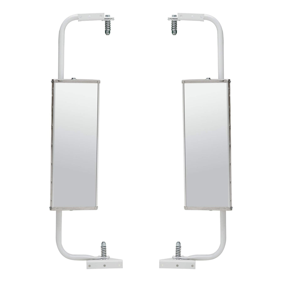 604710 Retrac 6 x 16-Inch Stainless Steel Yellow Chevron Step Van Mirror Assemblies, Universal Driver and Passenger-Side Set, Carbon Steel